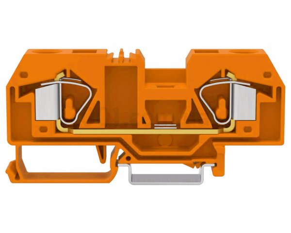 Клема проходная с пружинным зажимом наборная 2-проводная 16 мм² оранжевая, WAGO