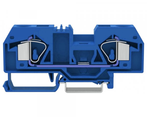 Клема проходная с пружинным зажимом наборная 2-проводная 16 мм² синяя, WAGO