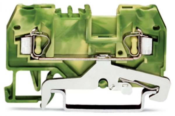 Клема заземлення з пружинним затиском набірна 2-провідна 2,5 мм² жовто-зелена, WAGO