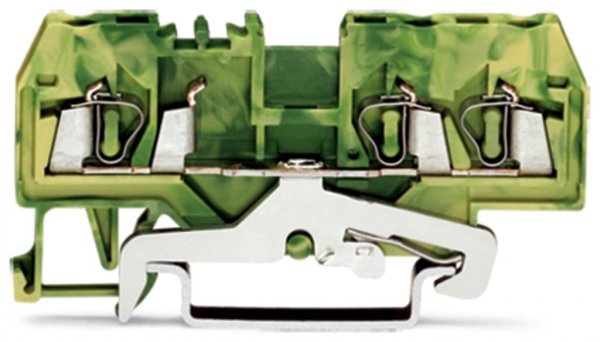 Клема заземлення з пружинним затиском набірна 3-провідна 2,5 мм² жовто-зелена, WAGO