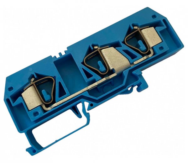 Клема проходная с пружинным зажимом наборная 3-проводная 16 мм² синяя, WAGO