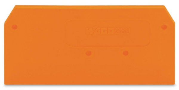 Пластина торцевая и промежуточная для 2-проводных клем серии 280 оранжевая, WAGO