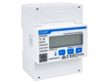 Лічильник електронний трифазний на DIN-рейку DTSU666 3×230/400V 5(80)A RS485 4P MID 313280 Chint