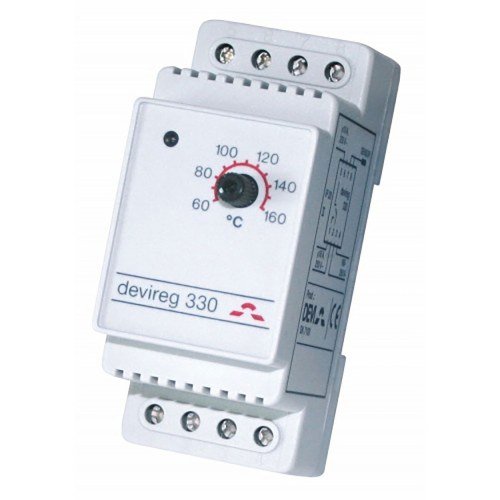 Терморегулятор электронный DEVIregТМ 330 +60...+160°C 16А монтаж на шину DIN