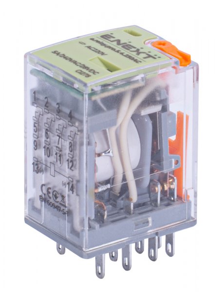 Реле промежуточное e.relay.pro.5.4.230AC, 5А, 4 группы контактов, катушка 230В АC p091007