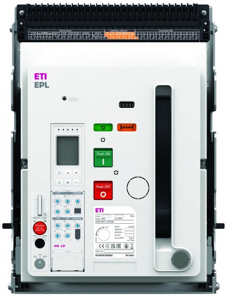 Выкатной воздушный автоматический выключатель EPL-12 3H AD/M2C2S2/PR-LP (3P, 1250A, D/O, Frame "A", 65kA) 4695703 ETI
