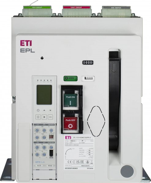 Стационарный воздушный автоматический выключатель EPL-20 3H BF/M2C2S2/PR-LP (3P, 2000A, Fix, Frame "B", 85kA) 4695721 ETI