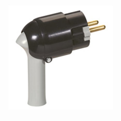 Чёрная электромонтажная вилка Legrand 2К+З