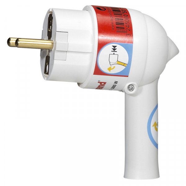 Белая электромонтажная вилка Legrand 2К+З