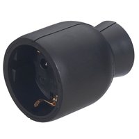 Штепсельное гнездо Legrand 2К+З 16А прямой ввод чёрная