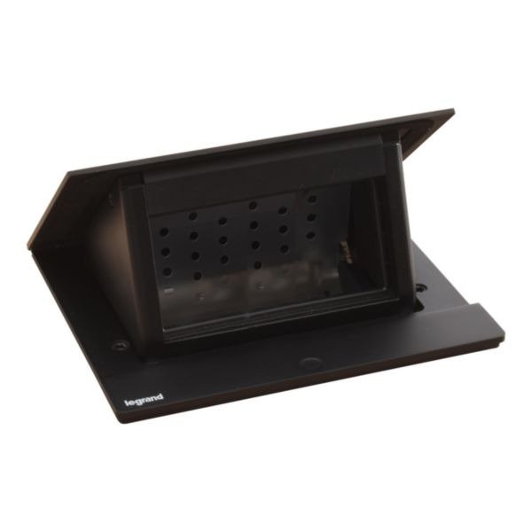 Лючок с выдвижным блоком Legrand на 4 модуля (654802) чёрный