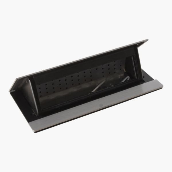 Лючок с выдвижным блоком Legrand на 8 модулей (654808) нержавеющая сталь