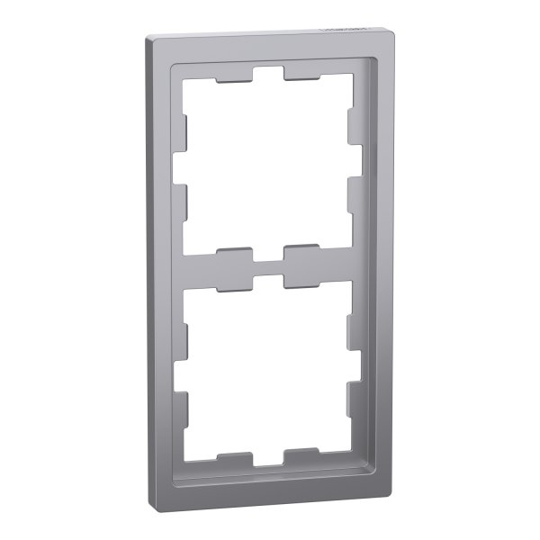 Двухместная рамка Schneider Electric D-Life нержавеющая сталь (MEG4020-6536)
