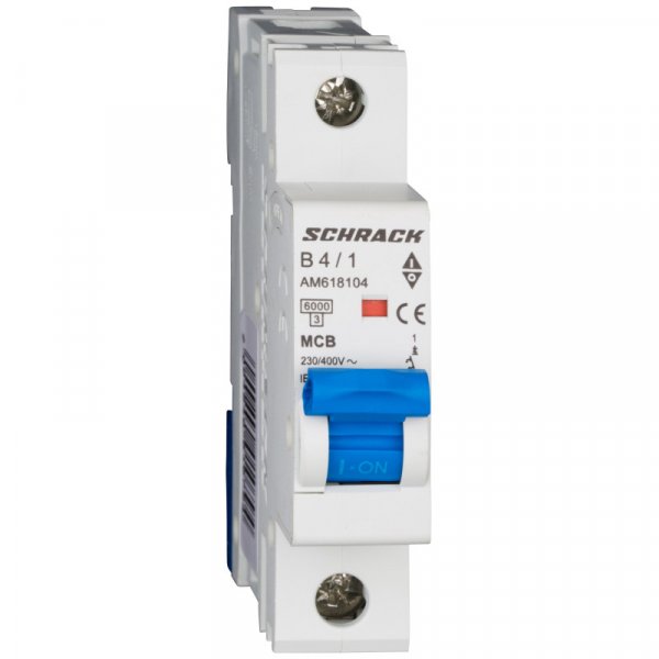 Автоматический выключатель 6кА 1P 4А х-ка B Schrack AM618104