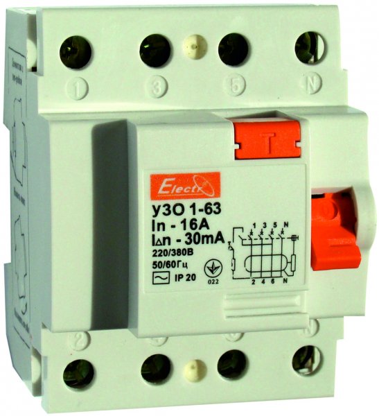Пристрій захисного відключення ПЗВ 1-63 4P 25А Electro 30mA