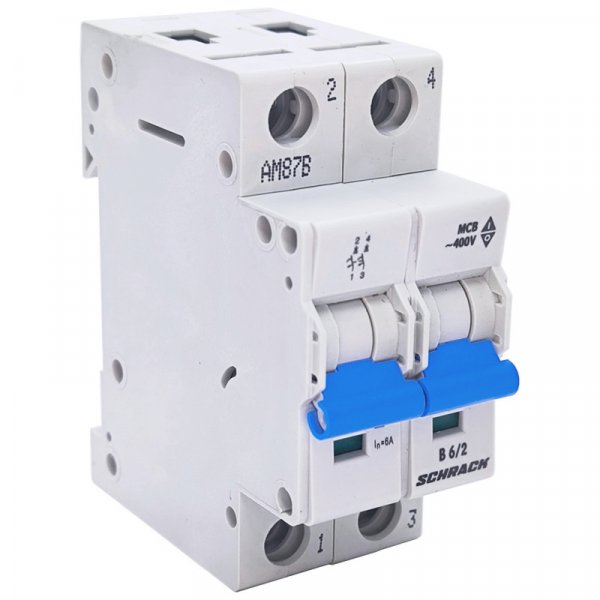 Автоматический выключатель 6кА 2P 6A х-ка B Schrack BM618206