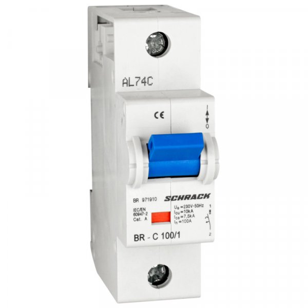 Автоматичний вимикач 10кА 1P 100A х-ка C Schrack BR971910