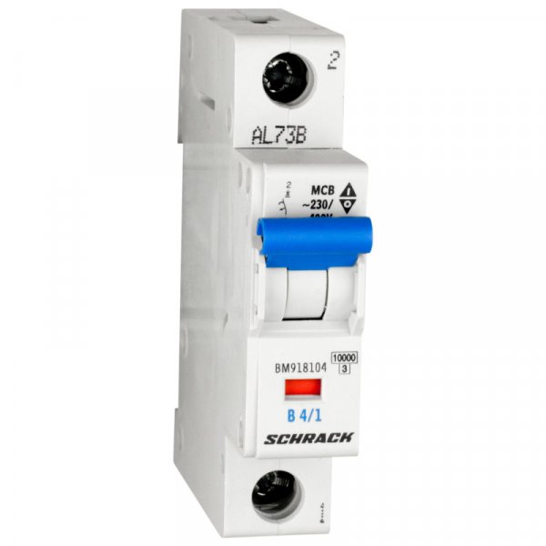 Автоматичний вимикач для колів керування, хар-ка "B", 1 пол, 4А Schrack BM918104