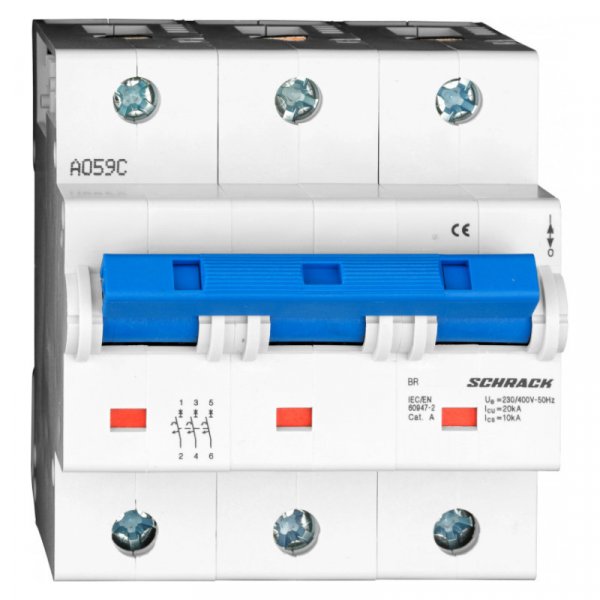 Автоматический выключатель 15кА 3P 125A х-ка C Schrack BR573912