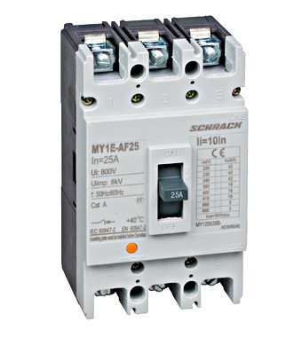 Вимикач у литому корпусі типу AF , 3P, 18kA , 25A Schrack MY125838B