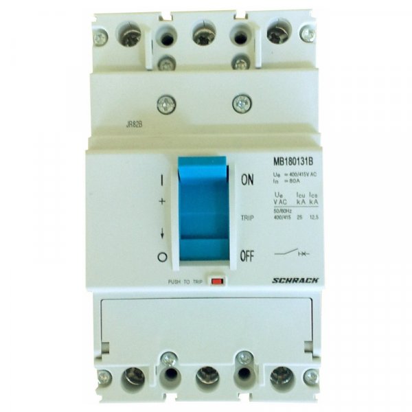 Автоматичний вимикач силовий 25кА 3P 80А тип A розм.1 Schrack MB180131B