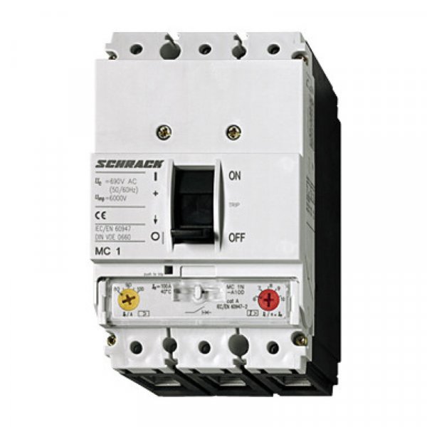 Автоматичний вимикач силовий регульований 25кА 3P 160А тип A розм.1 Schrack MC116131