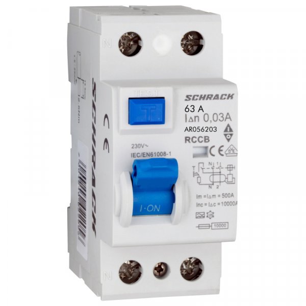 ПЗВ 10кА/30мА 2P 63А тип A Schrack AR056203