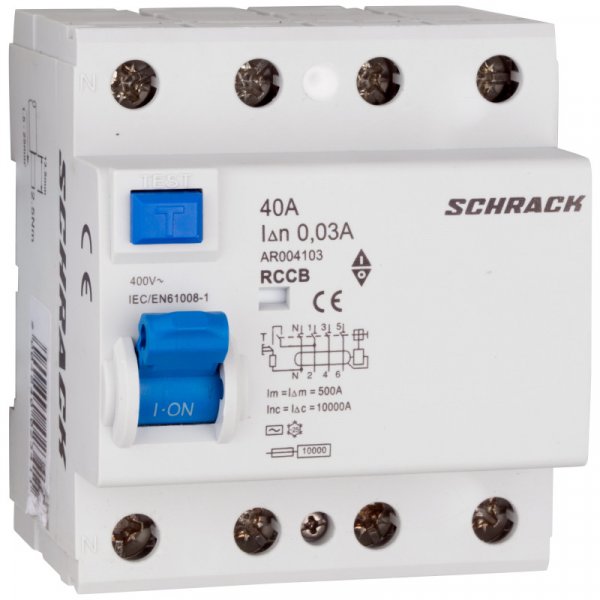 ПЗВ 10кА/30мА 4P 40А тип AC Schrack AR004103