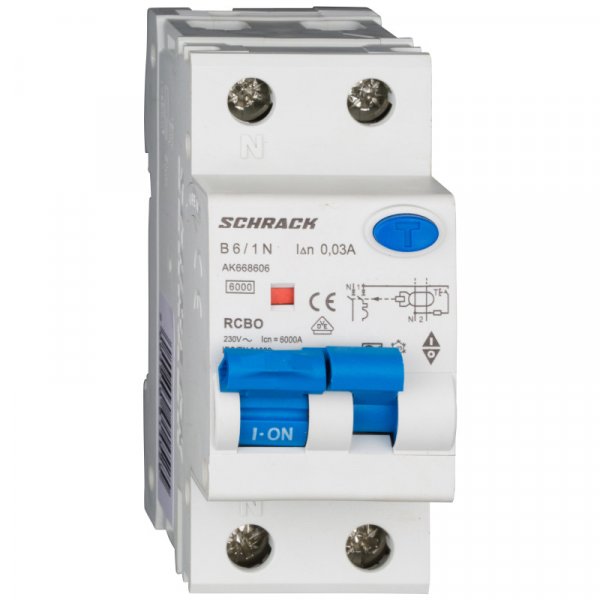 АВДТ 6кА/30мА 1P+N 6A х-ка B Тип A Schrack AK668606