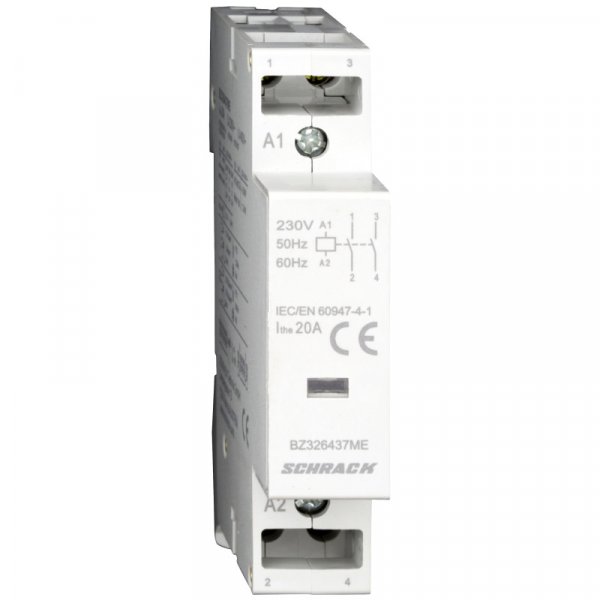Контактор модульный 20А 2НО 230В AC Schrack BZ326437ME