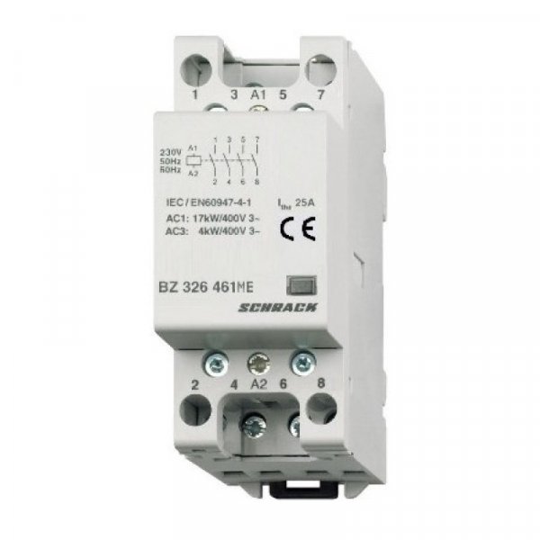 Контактор модульний 25А 4НО 230В AC Schrack BZ326461ME