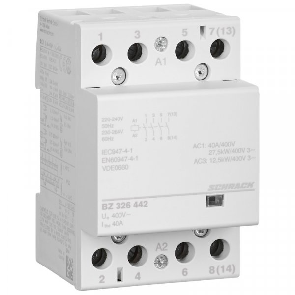 Контактор модульний 40А 4НО 230В AC Schrack BZ326442