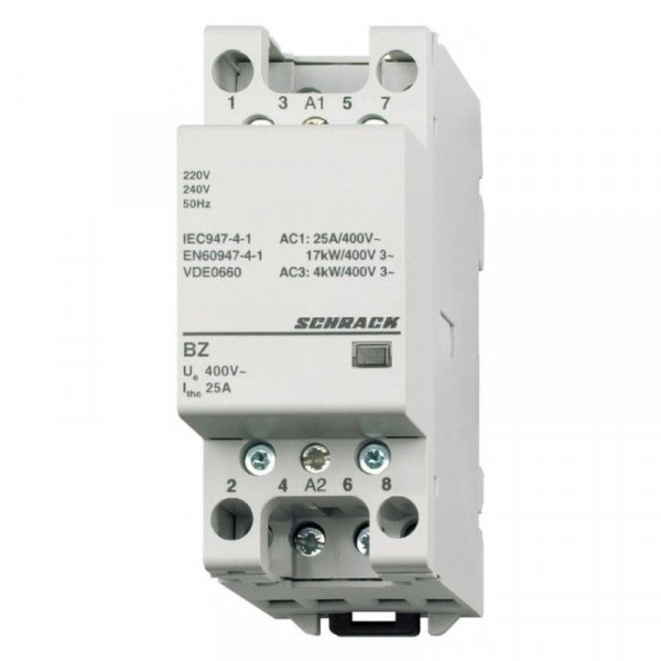 Контактор модульний 25А 4НЗ 230В AC Schrack BZ326467