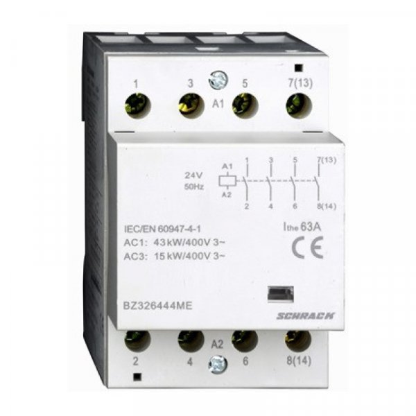 Контактор модульний 63А 4НО 230В AC Schrack BZ326444ME