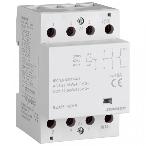 Контактор модульний 40А 4НО 230В AC Schrack BZ326442ME
