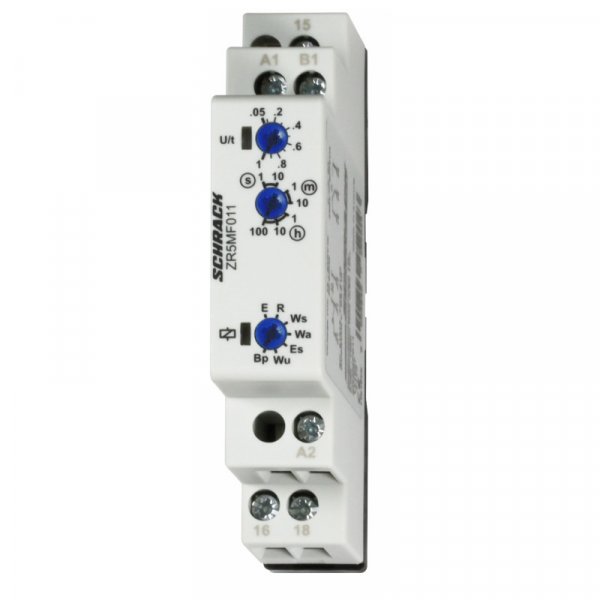 Реле времени многофункциональное 7 функций 7 временных режимов 12-240В 1 перекидной контакт 8А 250В АС Schrack ZR5MF011