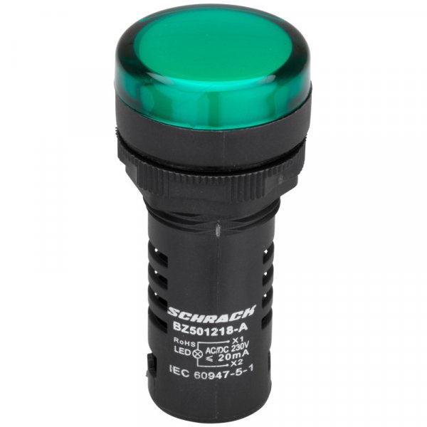 LED Індикатор зелений 230В AC Schrack BZ501218-B
