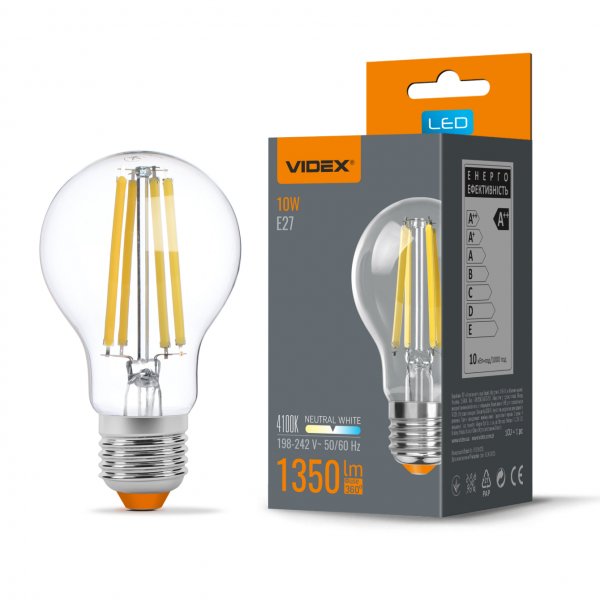 LED лампа VIDEX Filament A60F 10W E27 4100K