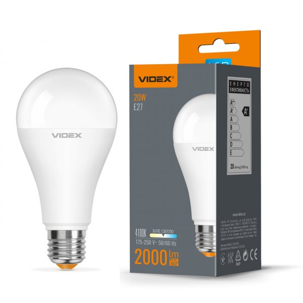 LED лампа VIDEX A65e 20W E27 4100K
