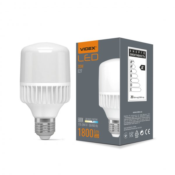 LED лампа VIDEX A65 20W E27 5000K