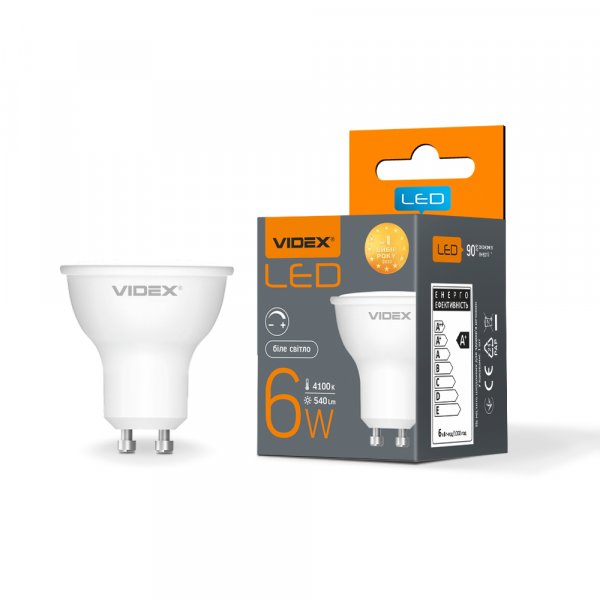 LED лампа VIDEX MR16еD 6W GU10 4100K диммируемая