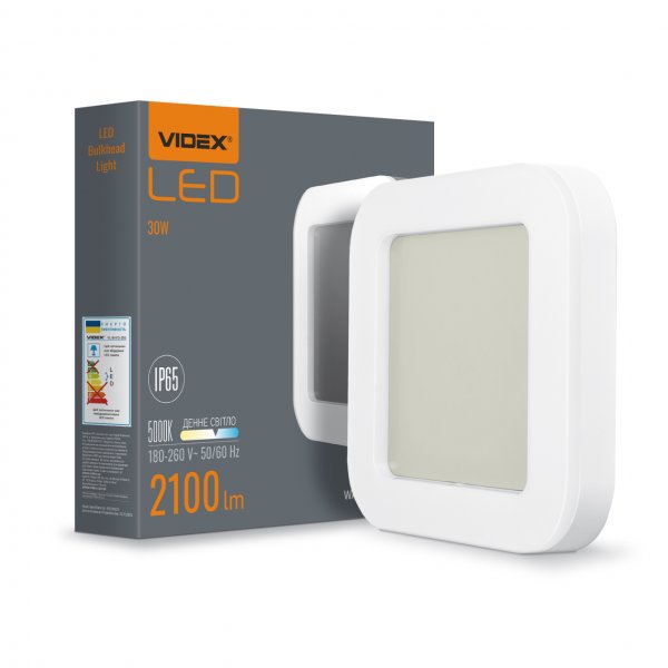 LED светильник ART IP65 квадратный VIDEX 30W 5000K