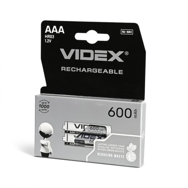 Аккумуляторы Videx HR03/AAA 600mAh double blister/2шт