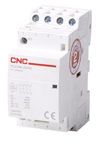 Пускач модульний YCCH6-25, 4P, 220В, 4NO, 25A, CNC