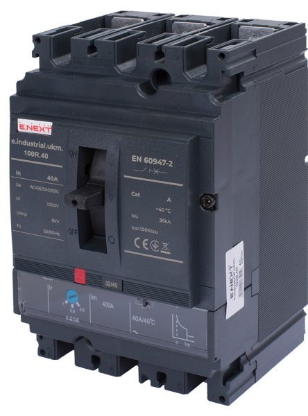 Силовой автоматический выключатель e.industrial.ukm.100R.40 с регулировкой, 3р, 40А i091001 E.NEXT