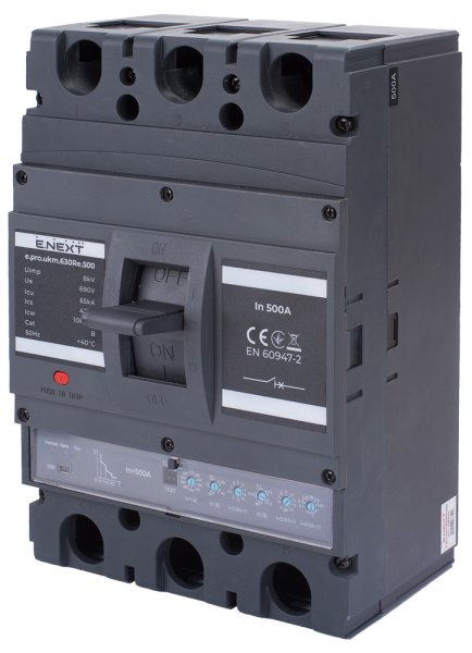 Силовий автоматичний вимикач e.pro.ukm.630Re.500 з електронним розчіплювачем, 3р, 500А p087011 E.NEXT
