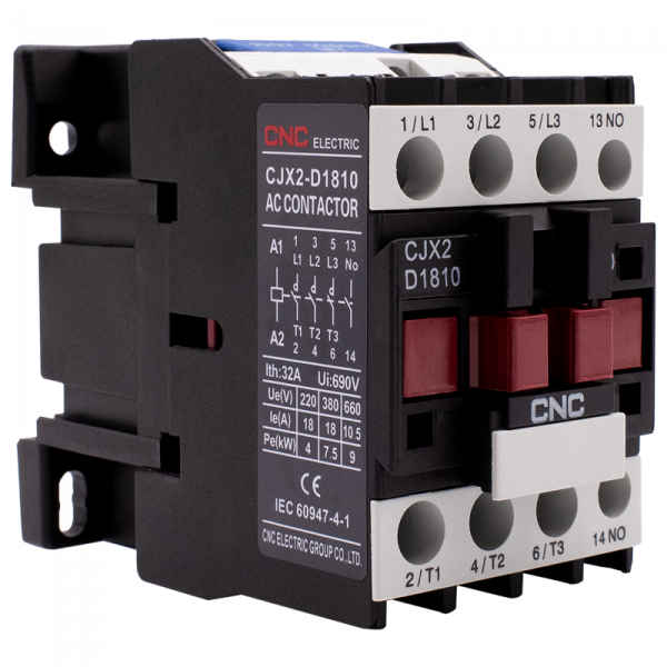 Пускач електромагнітний CJX2-1810, 18A, АС3, котушка 380В, 1NO, 7,5 кВт, CNC