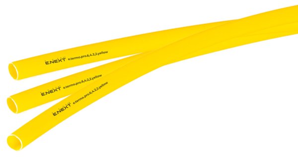 Термоусадочная трубка с клеевым слоем e.termo.pro.6,4.2,2.yellow, 6,4/2,2, 1м, жёлтая p092014 E.NEXT