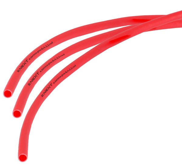 Термоусаджувальна трубка з клейовим шаром e.termo.pro.6,4.2,2.red, 6,4/2,2, 1м, червона p092017 E.NEXT