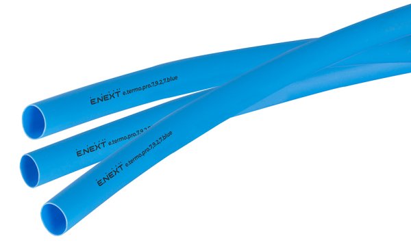 Термоусаджувальна трубка з клейовим шаром e.termo.pro.7,9.2,7.blue, 7,9/2,7, 1м, синя p092022 E.NEXT